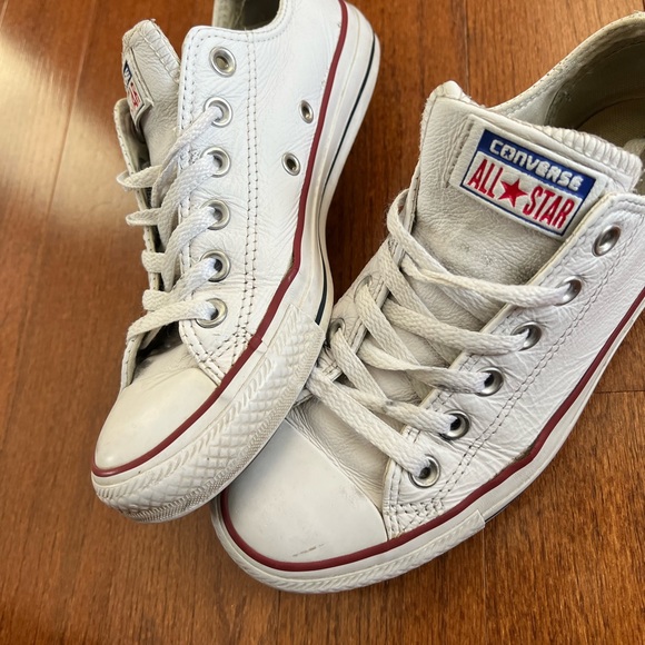 White Leather chuck Taylor Converse 7 - Picture 1 of 11